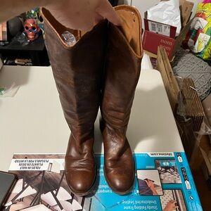 Frye Brown Leather Tall Boots size 8 1/2